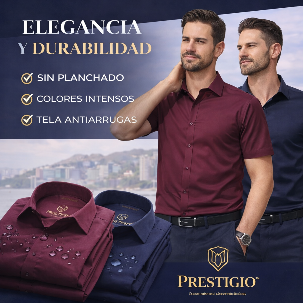 𝗣𝗿𝗲𝘀𝘁𝗶𝗴𝗶𝗼™ – 𝗘𝗹𝗲𝗴𝗮𝗻𝗰𝗶𝗮 𝗜𝗺𝗽𝗲𝗰𝗮𝗯𝗹𝗲 𝗔𝗻𝘁𝗶𝗮𝗿𝗿𝘂𝗴𝗮𝘀 MANGA CORTA